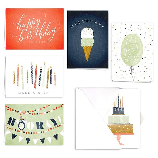JAM Paper Birthday Celebrations Card & Envelopes, 36ct.